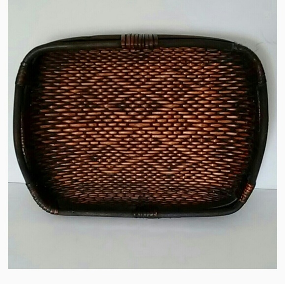 Wicker Woven Decorative Basket Tray - Picture 1 of 7